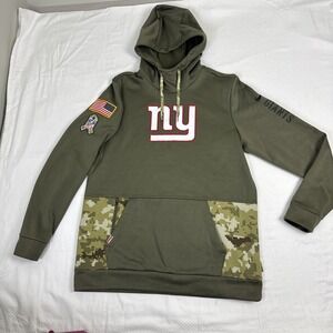 Nike NFL NY Giants Hoodie Mens Sz M Salute To Service Digit Camo On Field Therma